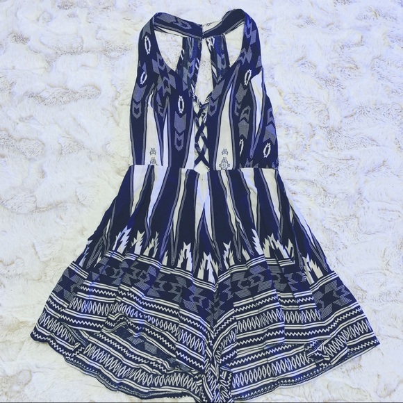 🖤 LF Rumor Boutique Blue Tribal Romper - Picture 4 of 8